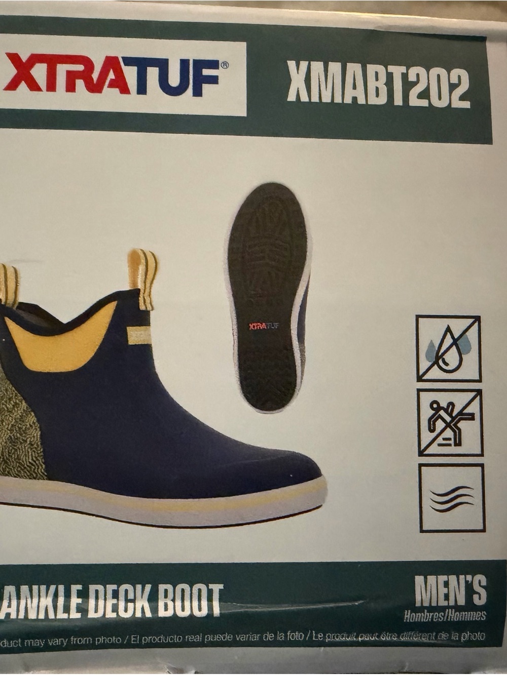 XTRATUF Men’s Maize and Blue Ankle Deck Boot-Collegiate Series